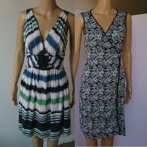 BCBG Size XS 2 Dress Bundle Floral Print & Stripe